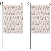 Resim Noel Desenli 2 Li Bahçe Bayrağı Seti, Çift Taraflı 12x60 İnç Açık Alan İçin 12+ 