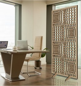 Resim Liar Dekor Liar Ahşap Seperatör (Paravan) - KSP-106 - (10 mm) - (69 cm x 139 cm) - (Ham) 