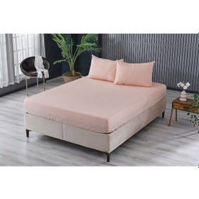 Resim Colourful Fitted Çarşaf Çift Kişilik - Somon 