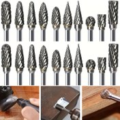 Resim 10 parçalık Tungsten Karbür Döner Matkap Ucu Seti, 1/8" Sap, Ahşap, Metal, Seramik için - Dayanıklı Çelik Yapı, Ham, Elektrikli Matkaplarla Uyumlu, Montaj Gerektirmez 