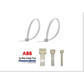 Resim Tyrap 125x570bs Plastik Cırt Kelepçe 57 Cm X 12.5 Mm 100 Adet Kablo Bağı - Beyaz Kablo Klipsi Ty-rap Thomas & Betts Made İn U.s.a. 