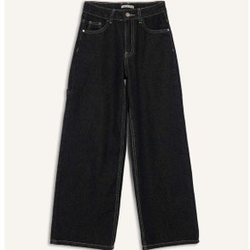 Resim Defacto Kız Çocuk Wide Leg Geniş Paça Jean Pantolon G2447a825aubk27 Siyah 