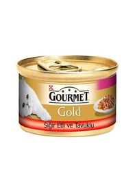 Resim Gourmet Gold Sığır Etli ve Tavuklu Konserve Yetişkin Kedi Maması 12 x 85 G 