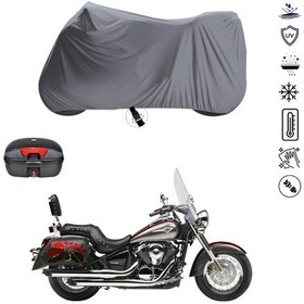Resim Kawasaki VN 900 Arka Çanta Uyumlu Motosiklet Branda Su Geçirmez Motor Branda 