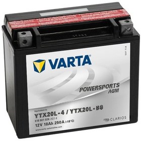 Resim Varta Powersports Agm Ytx20l-bs 12v18ah 250a Akü 