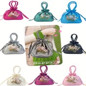 Resim İşlemeli Çiçekli Tote Çanta, Kadın El Çantası, Takı ve Bozukluk Cüzdanlı İpli Çanta, Aksesuar Organizatörü, Detaylı Nakış 