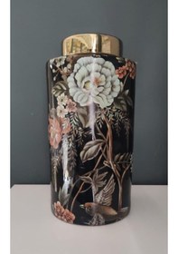 Resim Lamedore Flower Garden Kapaklı Silindir Büyük Küp 20x20x39 Cm 