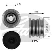 Resim GATES OAP7060 Alternator Kasnagi (Mercedes Om611.612.613-Om646.647.648-Om651 / Sprinter-Vito-Viano) 6111550215 (WF652968) 
