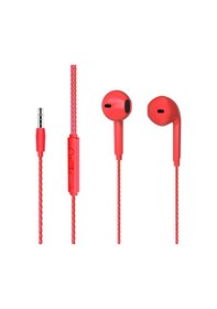 Resim Lecoo Eh104r 3.5 Mm Jacklı Kablolu Kulak İçi Mikrofonlu Kulaklık Kırmızı 