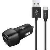 Resim Linktech C493 Araç Şarj Aleti ve Type-C Usb Kablo Set 2.4A 2X Usb 