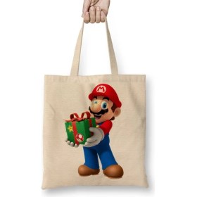 Resim Baskı Dükkanı Super Mario Bez Çanta Uzun Saplı 