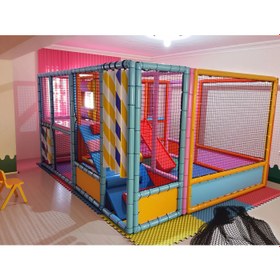 Resim Tırmıklı Oyun Havuzu ve Trambolin - Sünger Soft Play Top Havuzu Çocuk Oyun Alanı 