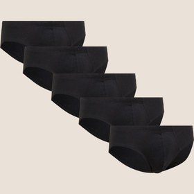 Resim Saf Pamuklu 5'li Nefes Alabilir:trade_mark: Slip Külot Seti - Siyah / XXXXL 