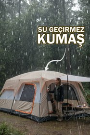 Resim EFSANE KAMP - Medium Kamp Çadırı 1 Oda + 1 Salon - 10 Kişilik - Bej 