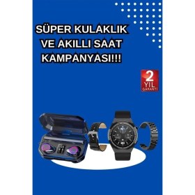 Resim Astraltech Yeni Nesil Kampanyası Bluetooth Bağlantılı Akıllı Saat ve Kablosuz Kulaklık Dijital Gösterge 