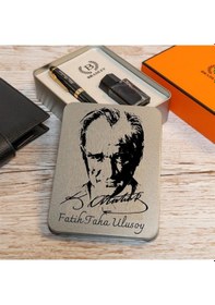 Resim Kişiye Özel Metal Kutulu Atatürk Tasarımlı Bradley Dolma Kalem Seti 