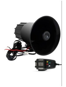 Resim Tetra Tiger Marketing Her Araca Uyumlu 7 Sesli Güçlü Siren Korna Mikrofonlu Megafonlu 12 Wolt 