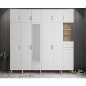 Resim Açelya Portmanto Vestiyer Meşe Beyaz M9-240 cm 