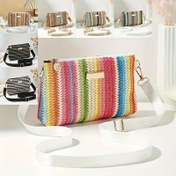 Resim Sevimli ve kullanışlı bir çanta, Guangzhou Üretim Alanından gelen moda bir çapraz vücut çantası, seyahat ve alışveriş için ideal bir uzun ve kısa omuz askısıyla, sequin ve klasik fermuar kapanışı ile, polyester astarlı ve yıkanamayan, rastgele kontrastlı ve renkli bir dokulu zarf çantası. 