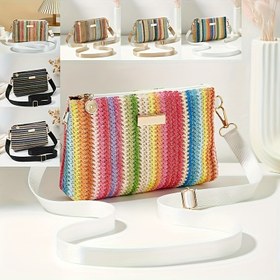 Resim Sevimli ve kullanışlı bir çanta, Guangzhou Üretim Alanından gelen moda bir çapraz vücut çantası, seyahat ve alışveriş için ideal bir uzun ve kısa omuz askısıyla, sequin ve klasik fermuar kapanışı ile, polyester astarlı ve yıkanamayan, rastgele kontrastlı ve renkli bir dokulu zarf çantası. 