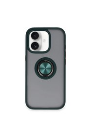 Resim artlab Art İphone 16 Kılıf Montreal Yüzüklü Silikon Kapak - Yeşil Lab 