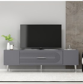 Resim Dekol3ct Tv Sehpası Antrasit-gümüş 