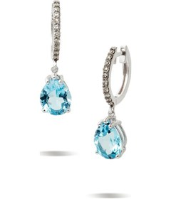 Resim Blue Topaz Küpe - Beyaz Altın 