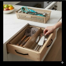 Resim Ny Home 3 Adet Çekmece İçi Bıçaklık & Kaşıklık Organizer Bej Bej 