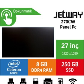 Resim Jetway 270cw Intel Celeron 6305e 8gb 256gb Ssd Freedos 27" Endüstriyel Panel Pc 