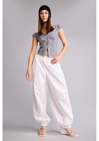 Resim Defacto Balloon Fıt Çift Cepli Normal Bel Standart Boy Poplin Pantolon I0467ax26smwt84 Beyaz-wt84 