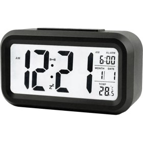 Resim Humble LED Dijital Çalar Saat Erteleme Elektronik Çalar Saat Sıcaklık Nem Göstergesi Masaüstü Saatleri Ev Dekorasyon Siyah (Yurt Dışından) 
