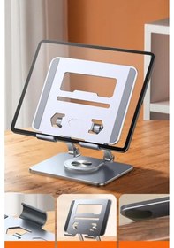 Resim Thentech Şık Görünümlü 360 Derece Dönebilen Aşağı Yukarı Ayarlanabilir Tablet Laptop Standı Metal Stand 