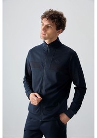 Resim Tommy Life Lacivert Yüzeyi Dokulu Standart Fit Nakışlı Erkek Eşofman Takım - 85248 Lacivert 