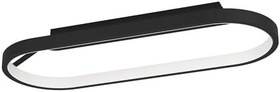 Resim EGLO LED tavan lambası, codriales, kısılabilir tavan lambası, minimalist tavan aydınlatması, oval oturma odası lambası, alüminyum, siyah ve plastik, beyaz, tavan lambası, sıcak beyaz 