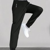 Resim 1 adet Çocuk Genç Rahat Joggers - Rahat, Nefes Alabilen Polyester, Esnek Bel Bantı ile Bağcıklı, Fermuar Cebi, Normal Beden, Tüm Mevsim Açık Hava ve Spor Salonu Giyim, Siyah, Jogging Pantolon, Açık Hava için 