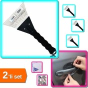 Resim Hereveoyuncak Oto Cam Buz Kazıyıcı Saplı + 8 Adet Araba Kapı Kolu Şeffaf Sticker Film Koruma - 2li Set J8D6U0 