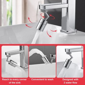 Resim Epazzar 360 Derece Dönebilen Musluk Ucu Aparatı Filtreli Tüm Musluk Tipleri ile Uyumlu Montaj Aparatlı Musluk Başlığı 