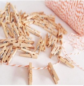 Resim Küçük Ahşap Mini Mandal Fotoğraf Not Tutucu Mandal 10 Adet - 