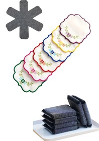 Resim Nisahometeks 3 ad Tava Çizdirmez 6 ad Renkli Kokteyl Peçete 2 Ad Telli Sünger 