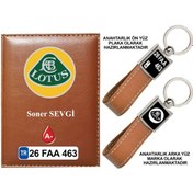 Resim Plakanıza Özel Lotus Logolu Taba Ruhsat Kabı Ve Anahtarlık 