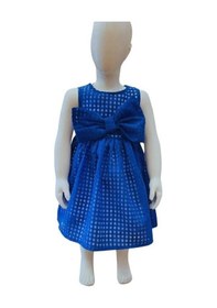 Resim Çikoby Kız Bebek Fiyonk Elbise-13878 Mavi 