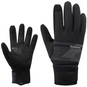 Resim Shimano Windbreak Thermal Uzun Parmak Eldiven Metalik Gri M Siyah 