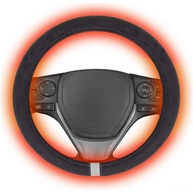 Resim Vkemall Isıtmalı Direksiyon Kılıfı - 12v Hızlı Isıtma, Kaymaz Tutuş, Çoğu Araç İçin Universal Boy 