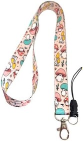 Resim Mantar Desenli Boyun ipi Telefon Askısı Lanyard 