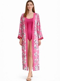 Resim SUGULL Beli Kemerli Uzun Kimono 