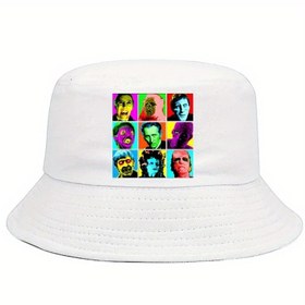 Resim Yazlık Hammer Warhol Baskılı Sepet Şapkası, Katlanabilir ve Güneş Kremi Balıkçılık Şapkası, Kadın ve Erkekler için Rahat Unisex Açık Hava Şapkası, Nefes Alabilir ve Hafif, Canlı Pop Art Tasarımı ile, Açık Hava Başlığı | Moda Başlığı | Güneş Kremi Koruma, Sevimli Şapka 