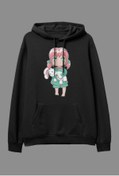 Resim Corvo Oversize Sevimli Bebek Anime Tasarım Baskılı Kapüşonlu Sweatshirt Hoodie 