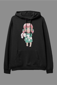 Resim Corvo Oversize Sevimli Bebek Anime Tasarım Baskılı Kapüşonlu Sweatshirt Hoodie 