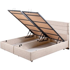 Resim Sofia İkili Set, Sofia Çift Kişilik Baza Başlık Seti Krem 150 x 200 