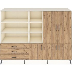 Resim Hyperion Dolap 11 Raflı 3 Çekmeceli 5 Kapaklı 220x44x163 Aytaşı-ç Aytaşı-çam 